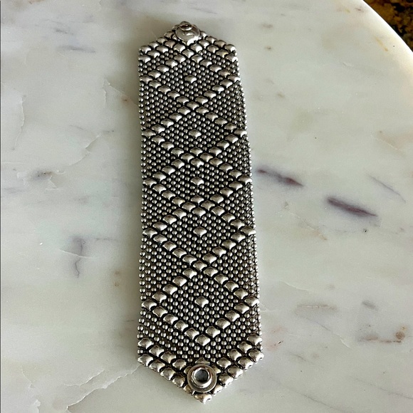 EUC Sergio Gutierrez liquidetal ball Silver Beaded Bracelet 2” wide.Collectible - Picture 2 of 6